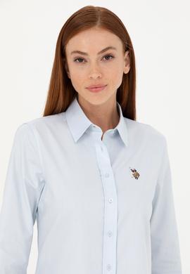 Kadın Açık Mavi Uzun Kollu Basic Gömlek - 50271268012