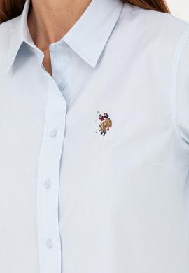 Kadın Açık Mavi Uzun Kollu Basic Gömlek - 50271268012