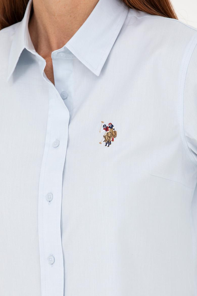 Kadın Açık Mavi Uzun Kollu Basic Gömlek - 50271268012