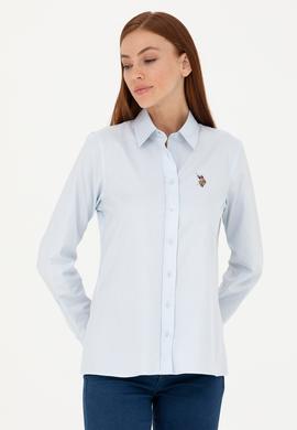 Kadın Açık Mavi Uzun Kollu Basic Gömlek - 50271268012