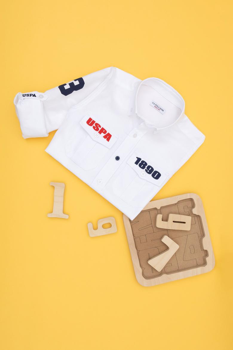 Erkek Çocuk Beyaz Uzun Kollu Gömlek