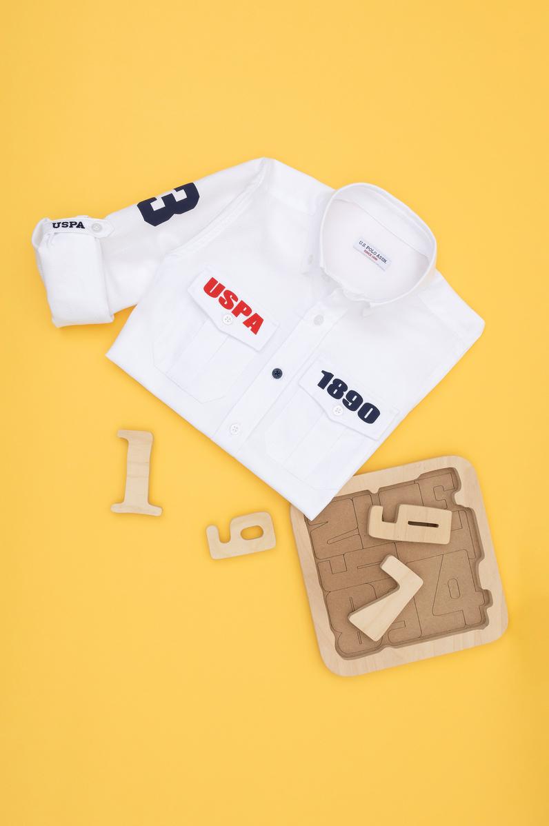 Erkek Çocuk Beyaz Uzun Kollu Gömlek