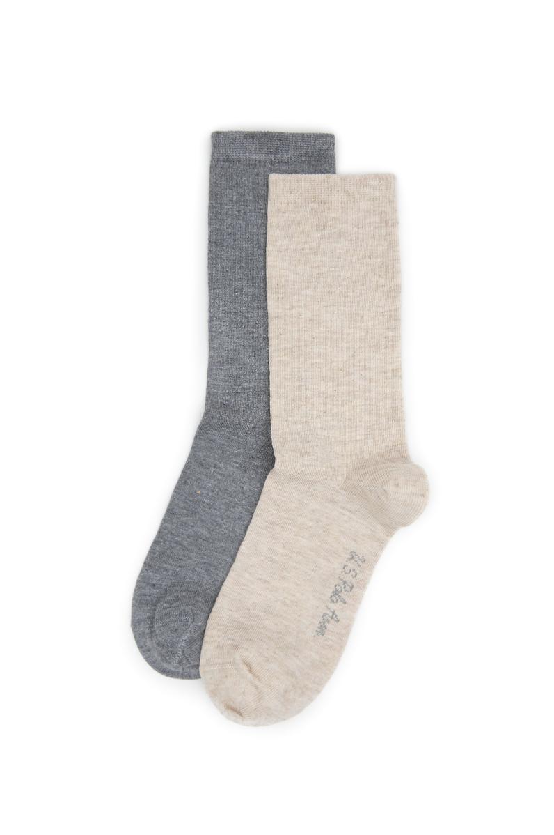 Kadın Gri Melanj Çorap