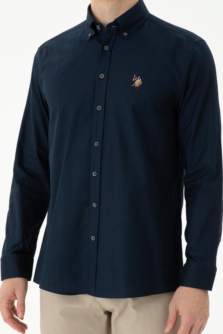 Erkek Lacivert Uzun Kollu Basic Gömlek - 50271277023