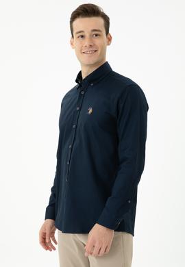 Erkek Lacivert Uzun Kollu Basic Gömlek - 50271277023