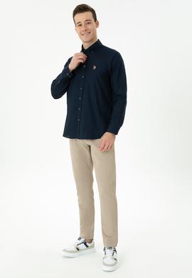 Erkek Lacivert Uzun Kollu Basic Gömlek - 50271277023