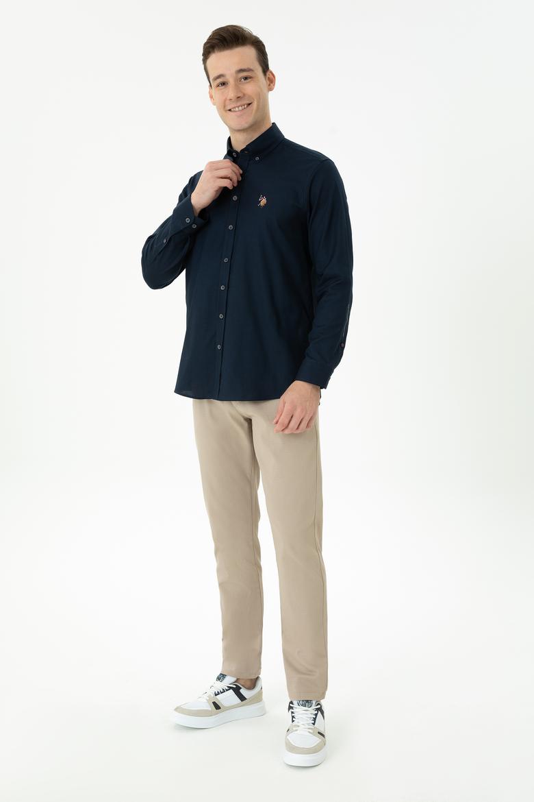 Erkek Lacivert Uzun Kollu Basic Gömlek - 50271277023