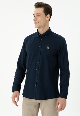 Erkek Lacivert Uzun Kollu Basic Gömlek - 50271277023