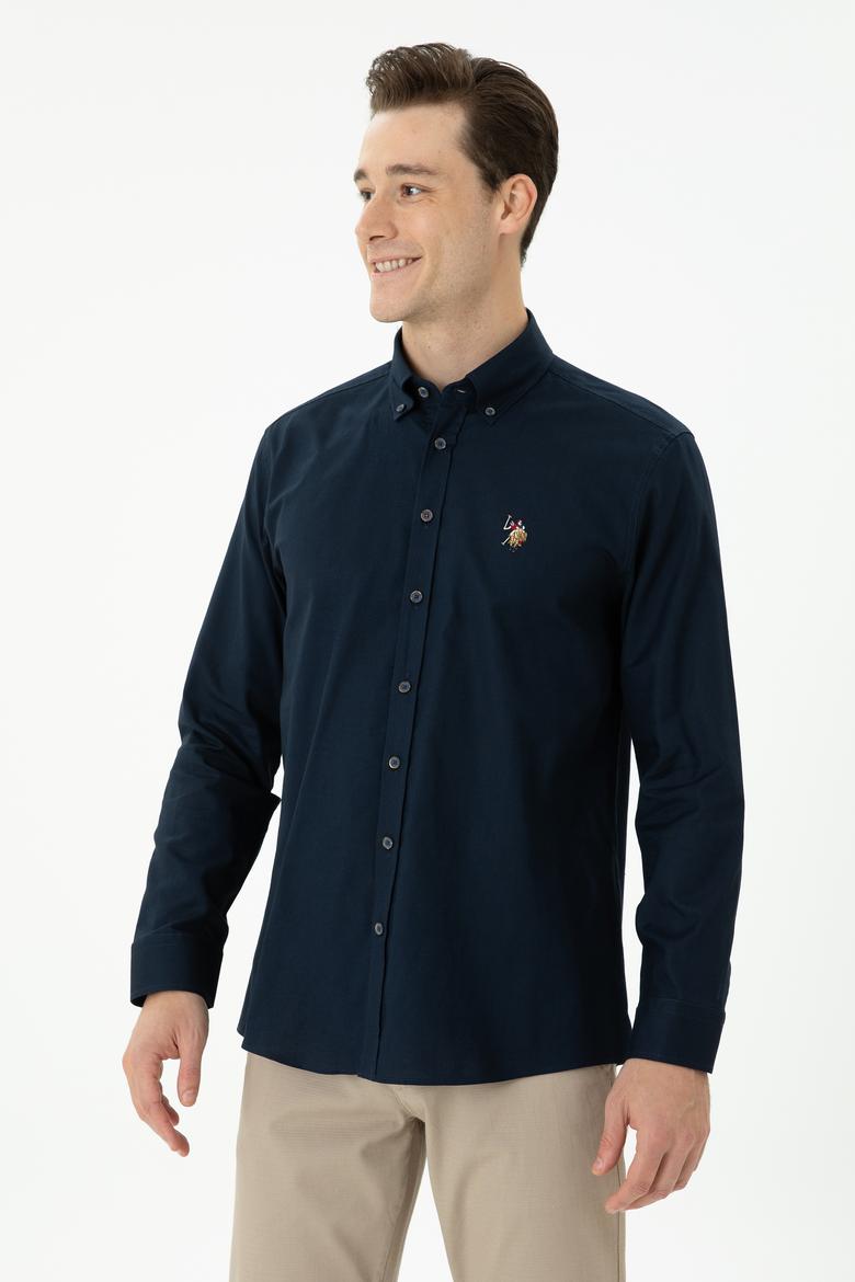 Erkek Lacivert Uzun Kollu Basic Gömlek - 50271277023