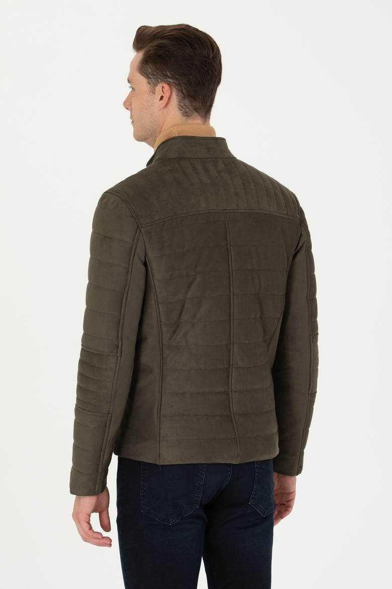Erkek Haki Deri Ceket - 50278975002