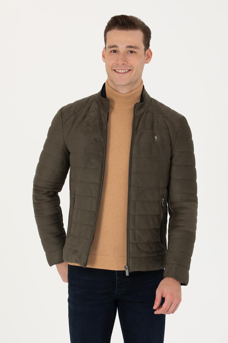 Erkek Haki Deri Ceket