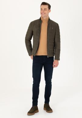 Erkek Haki Deri Ceket - 50278975002