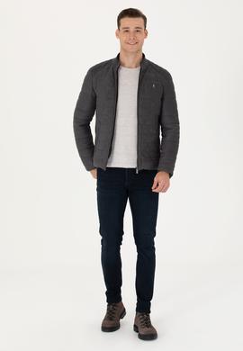 Erkek Gri Deri Ceket - 50278975020