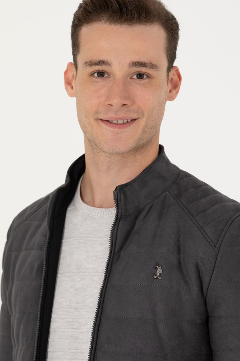 Erkek Gri Deri Ceket - 50278975020