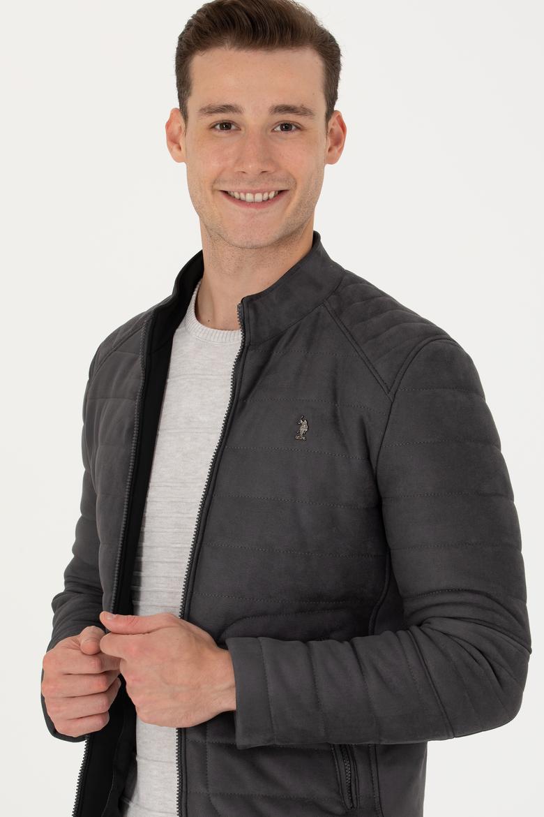 Erkek Gri Deri Ceket - 50278975020