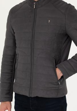 Erkek Gri Deri Ceket - 50278975020