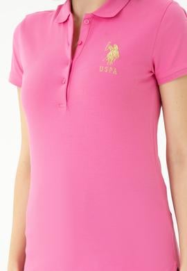 Kadın Pembe Basic Polo Yaka Tişört - 50262700079