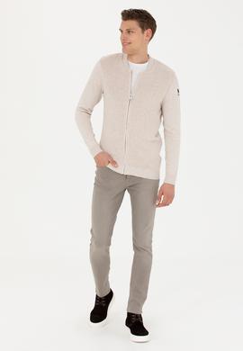 Erkek Taş Melanj Basic Triko Hırka - 50277107015