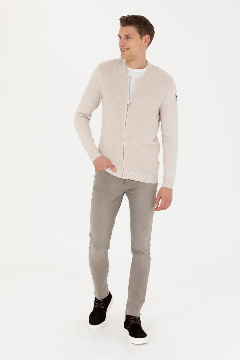 Erkek Taş Melanj Basic Triko Hırka - 50277107015