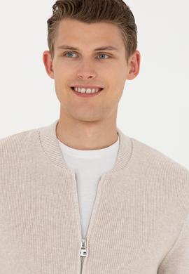 Erkek Taş Melanj Basic Triko Hırka - 50277107015