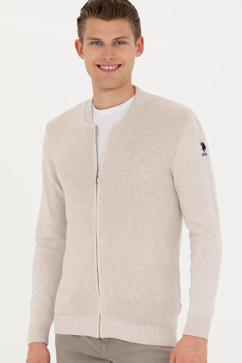 Erkek Taş Melanj Basic Triko Hırka - 50277107015