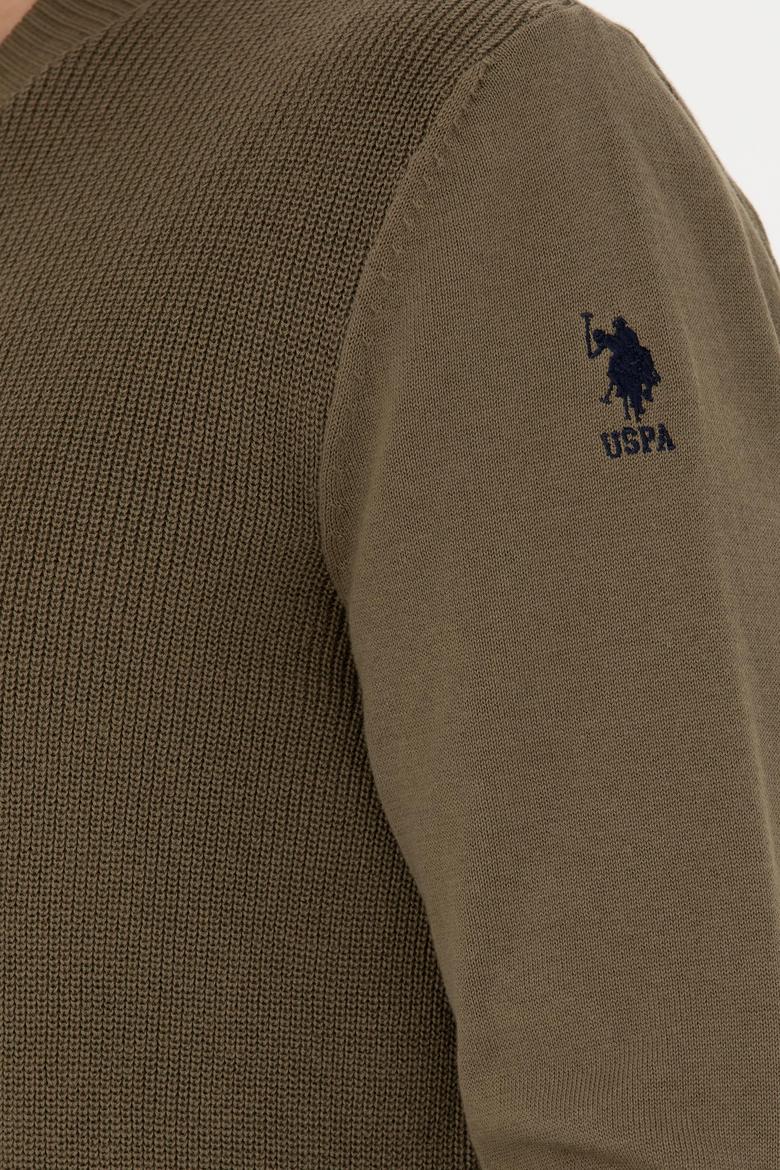 Erkek Haki Basic Triko Hırka - 50277107026