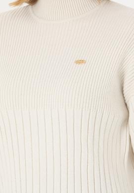 Kadın Krem Balıkçı Yaka Kazak - 50277293029