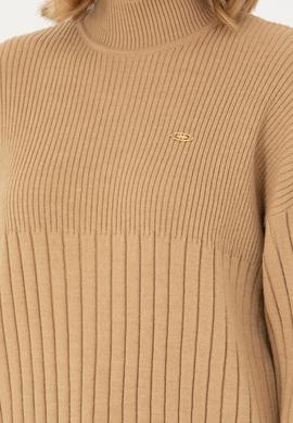 Kadın Kum Melanj Balıkçı Yaka Kazak - 50277293025