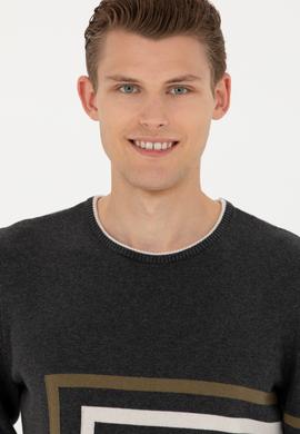 Erkek Antrasit Melanj Kazak - 50277121007