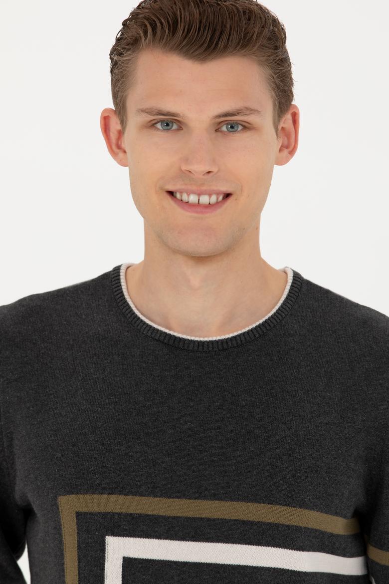 Erkek Antrasit Melanj Kazak - 50277121007