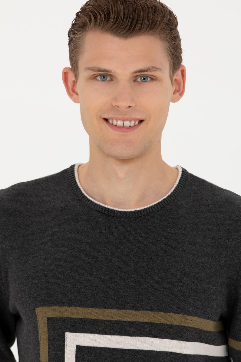 Erkek Antrasit Melanj Kazak