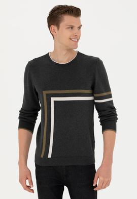 Erkek Antrasit Melanj Kazak - 50277121007