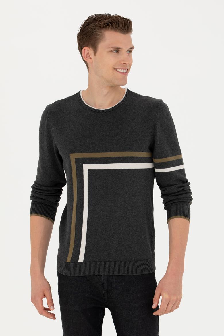 Erkek Antrasit Melanj Kazak