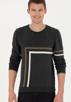 Erkek Antrasit Melanj Kazak - 50277121007