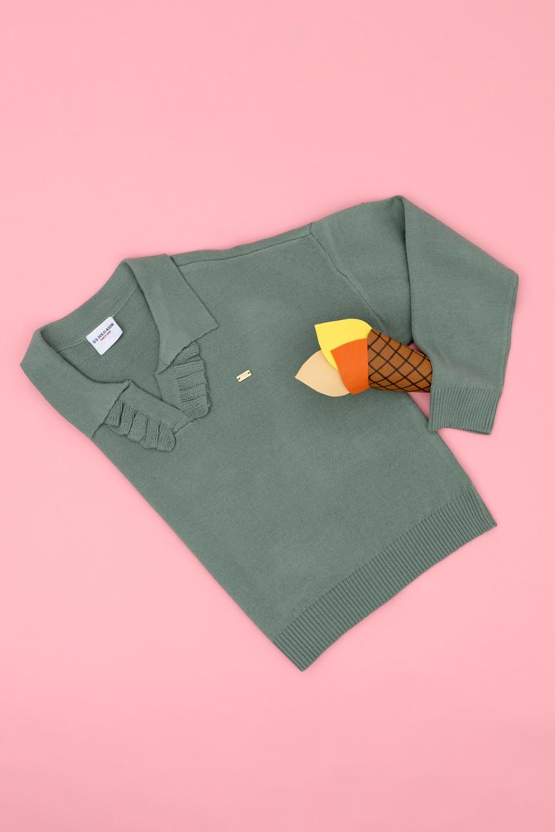 Kız Çocuk Mint Kazak