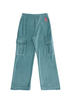 Kız Çocuk Mint Kadife Fitilli Cep Detaylı Eşofman Altı - 50272419028