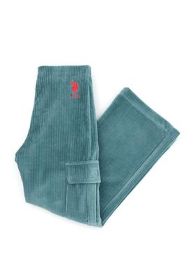 Kız Çocuk Mint Kadife Fitilli Cep Detaylı Eşofman Altı - 50272419028