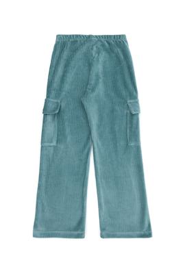 Kız Çocuk Mint Kadife Fitilli Cep Detaylı Eşofman Altı - 50272419028