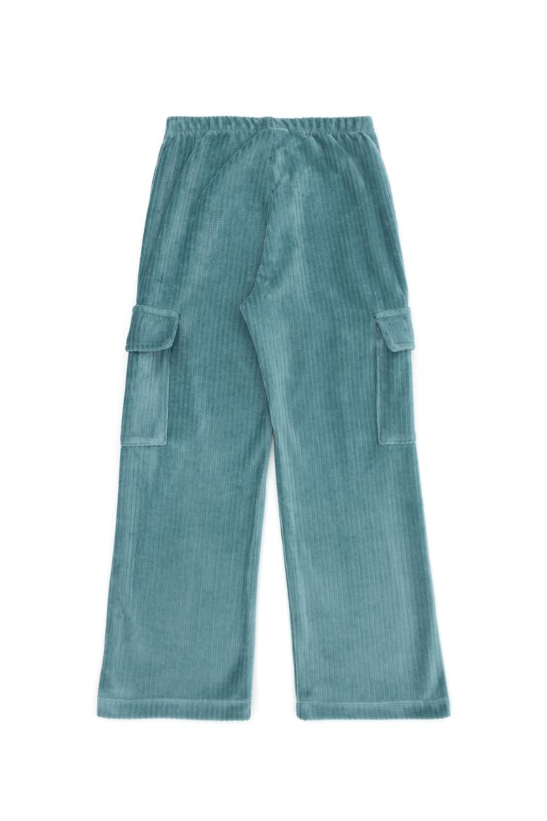 Kız Çocuk Mint Kadife Fitilli Cep Detaylı Eşofman Altı - 50272419028