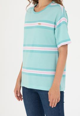 Kadın Mint Tişört - 50263613029