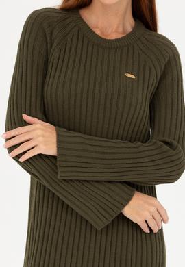 Kadın Haki Bisiklet Yaka Triko Elbise - 50277304011