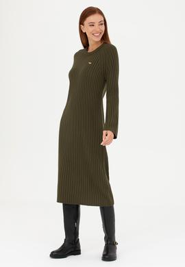 Kadın Haki Bisiklet Yaka Triko Elbise - 50277304011
