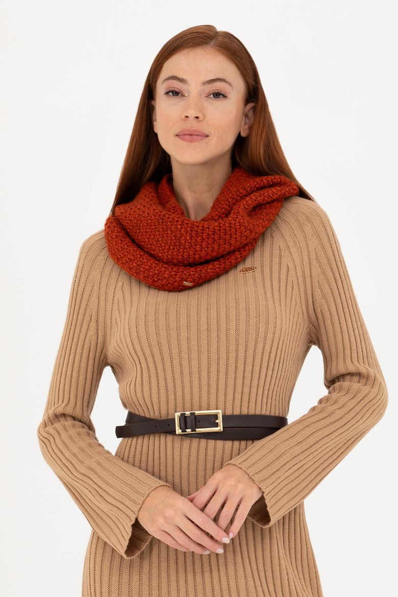 Kadın Kum Bisiklet Yaka Triko Elbise - 50277304019