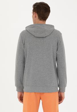 Erkek Gri Melanj Örme Hırka - 50269401097