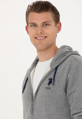 Erkek Gri Melanj Örme Hırka - 50269401097