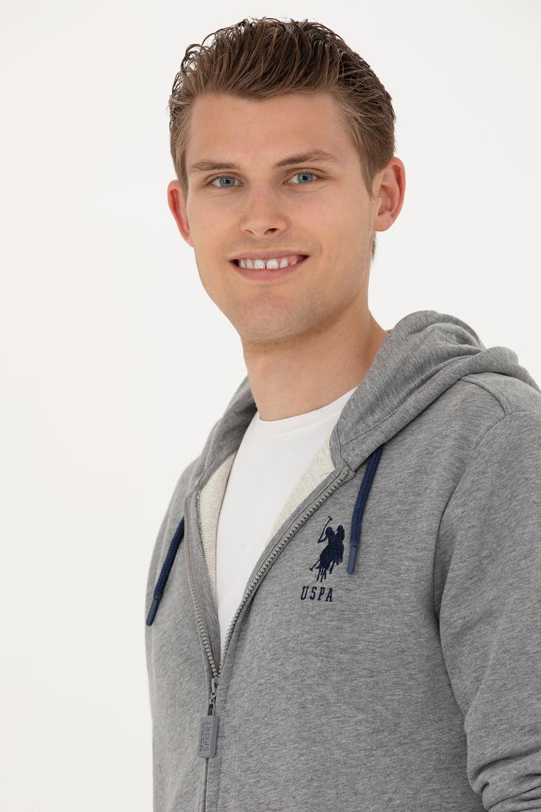 Erkek Gri Melanj Örme Hırka - 50269401097