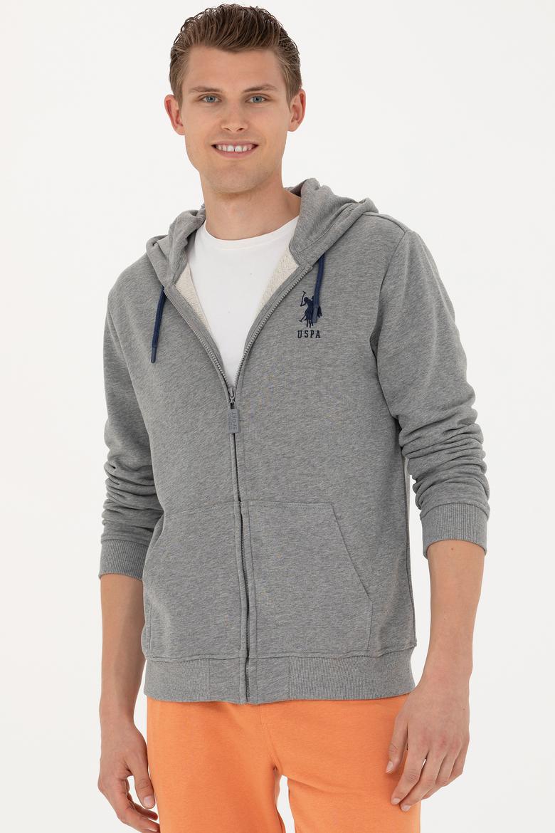 Erkek Gri Melanj Örme Hırka - 50269401097