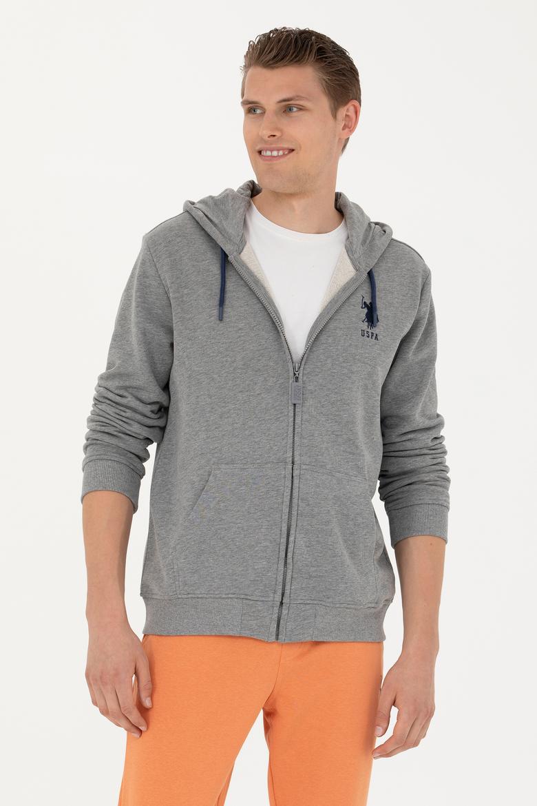 Erkek Gri Melanj Örme Hırka