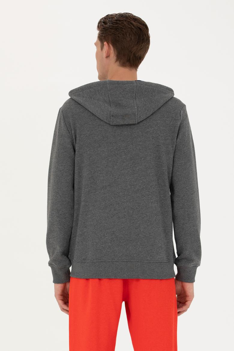 Erkek Antrasit Melanj Örme Hırka - 50270751044