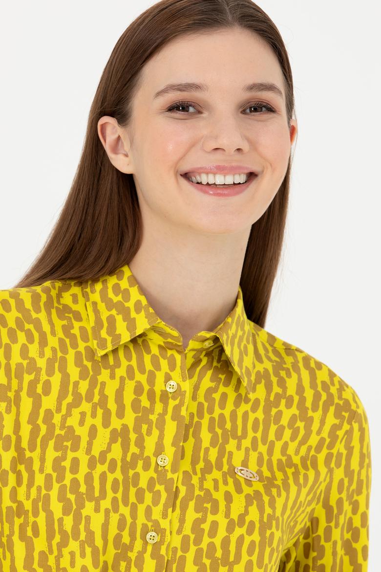 Kadın Fıstık Yeşili Uzun Kollu Gömlek - 50271512019